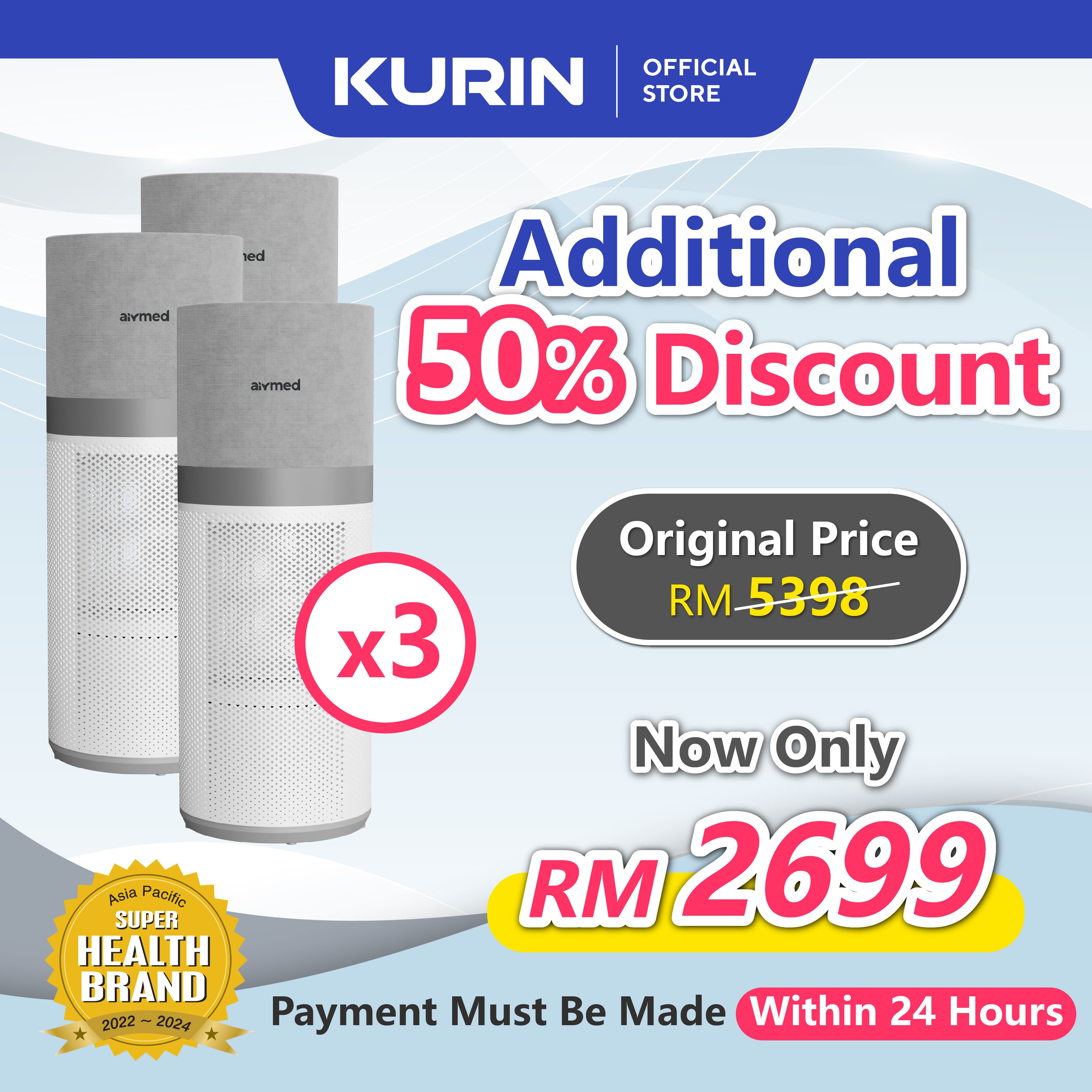 Kurin Airmed™ V6 Pro Hospital Grade