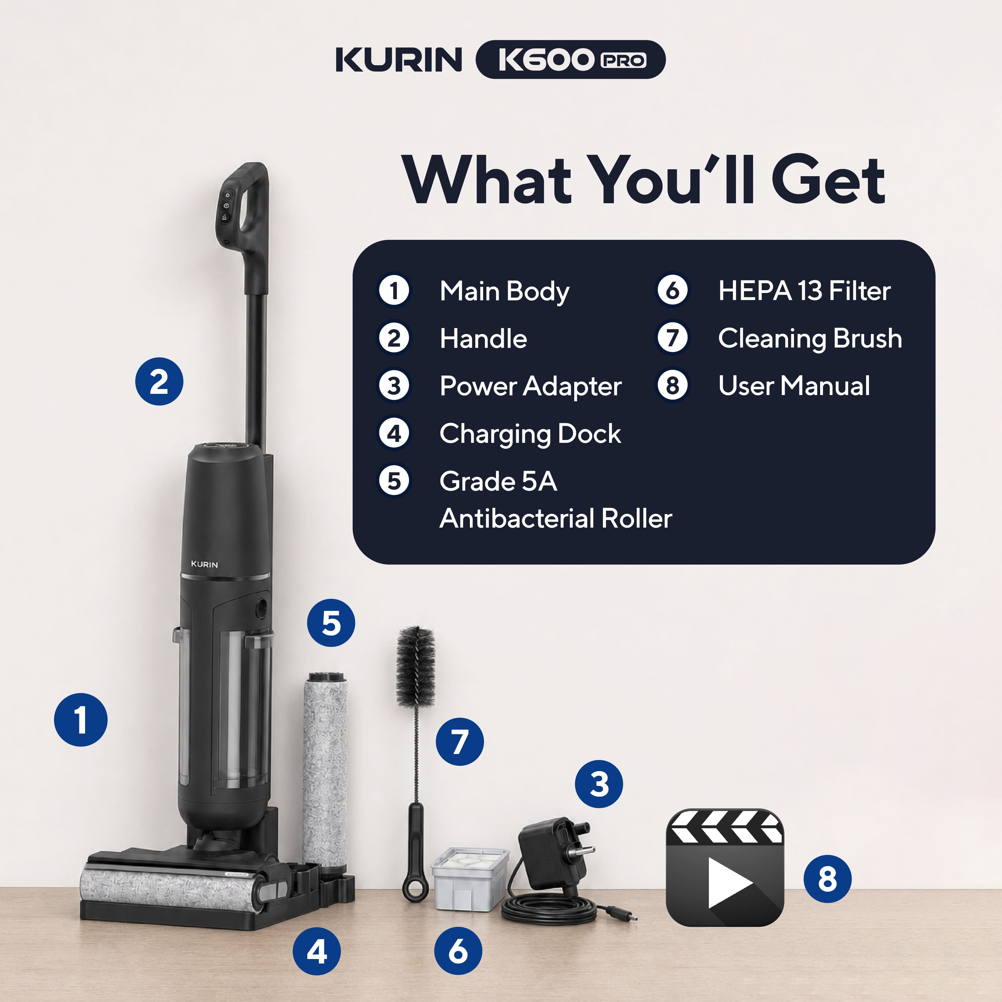 Kurin K600 Pro Floor Washer (NEW UPGRADE)